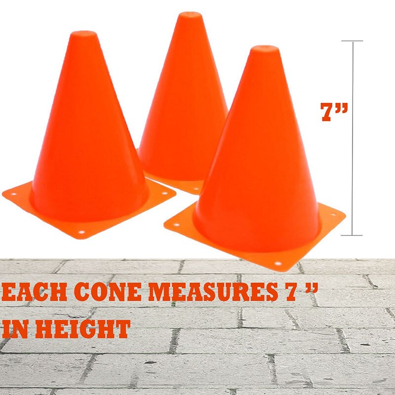 Conos de tráfico de plástico para entrenamiento deportivo de niños y adultos, cono de tráfico de 18cm, 12 piezas, para gimnasio en casa, entrenamiento de fútbol, barrera de fútbol: Default Title