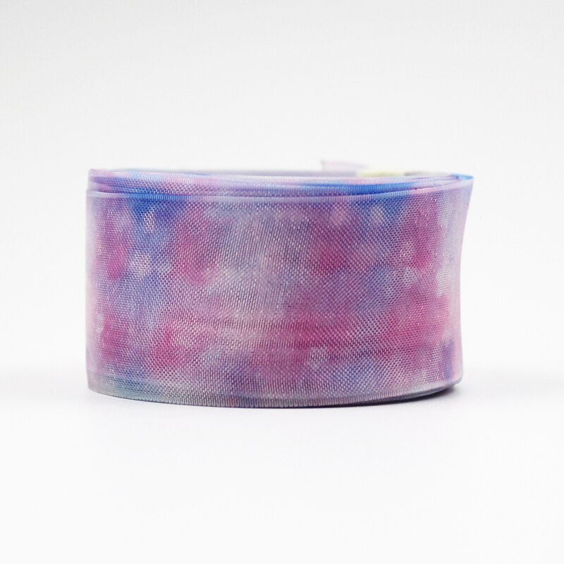 Ruban en organza imprimé, 9mm-75mm, dégradé de couleurs, 100 yards, bandeau en tissu: 25mm sheer ribbon