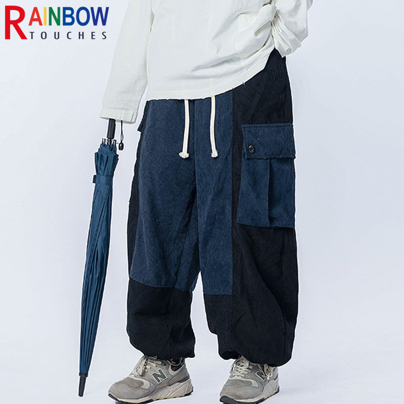 Rainbowtouches Mode Casual Sport Training High Street Vintage Stijl Broek Corduroy Mannen Trendy Oversize Losse Broek: Xxxl