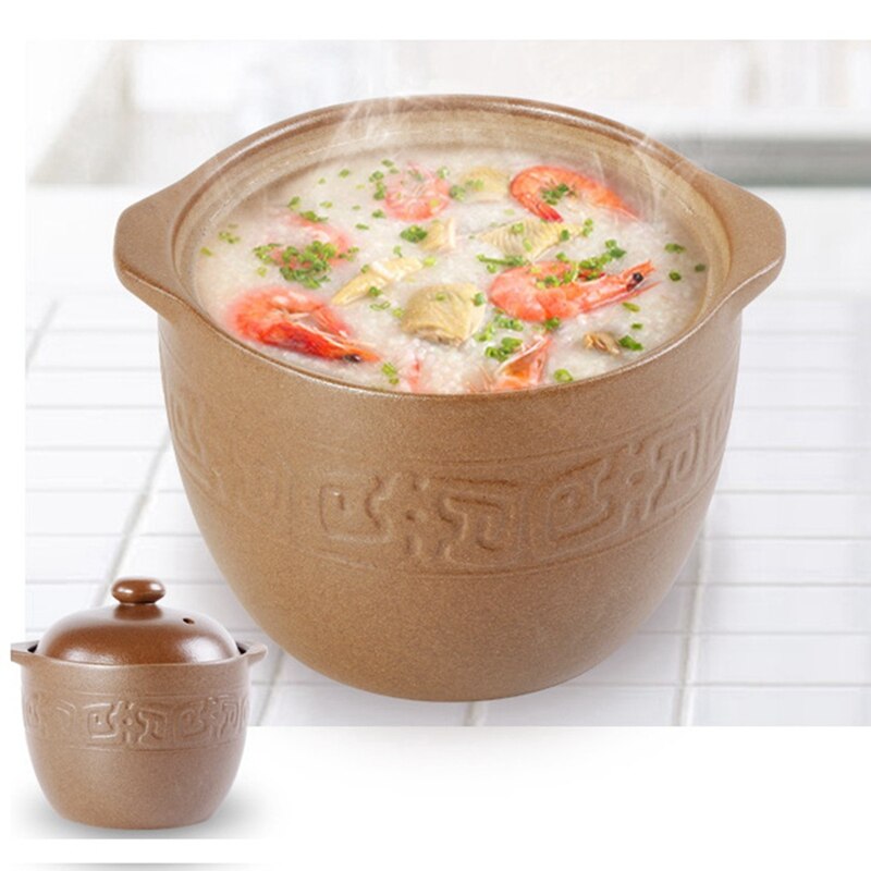Casserole Stoneware Stew Cup Household Small Steamed Ceramic Soup Cup Food Bird's Nest Bowl with Handle Ear Clay Pot: 1000ml 16x14.5x14cm