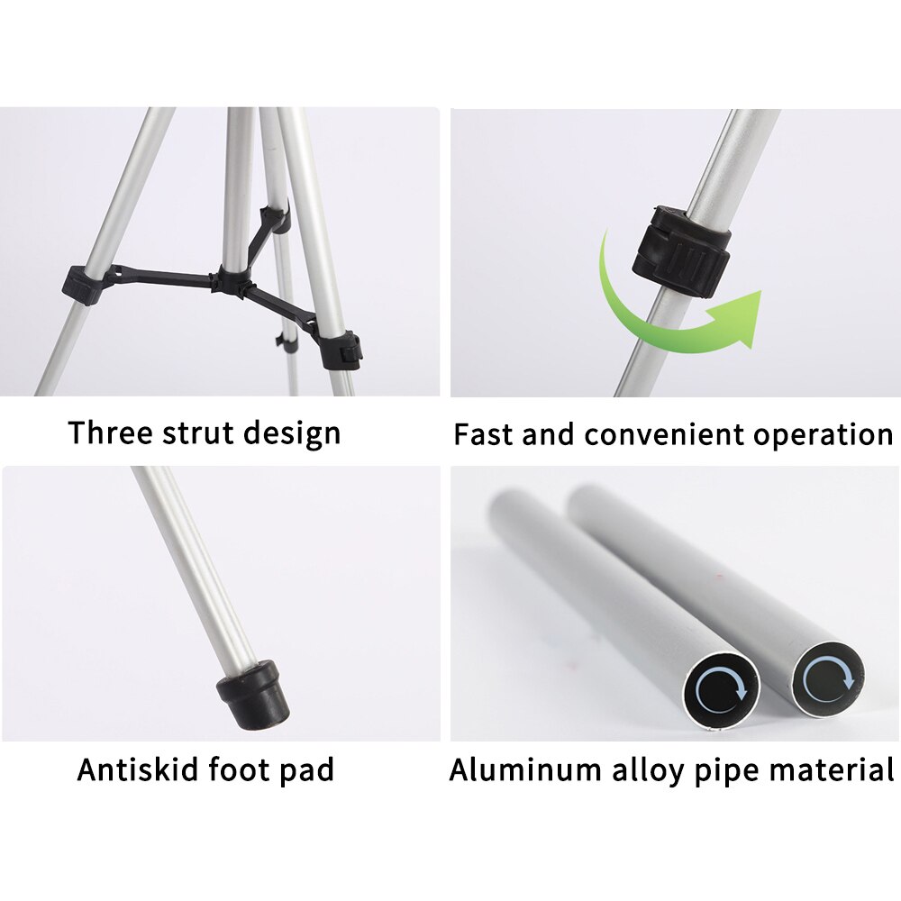 65/110CM alliage d'aluminium télescopique triangle support pour téléphone intelligent 360 ° caméra vidéo Action caméras en plein air tir en direct