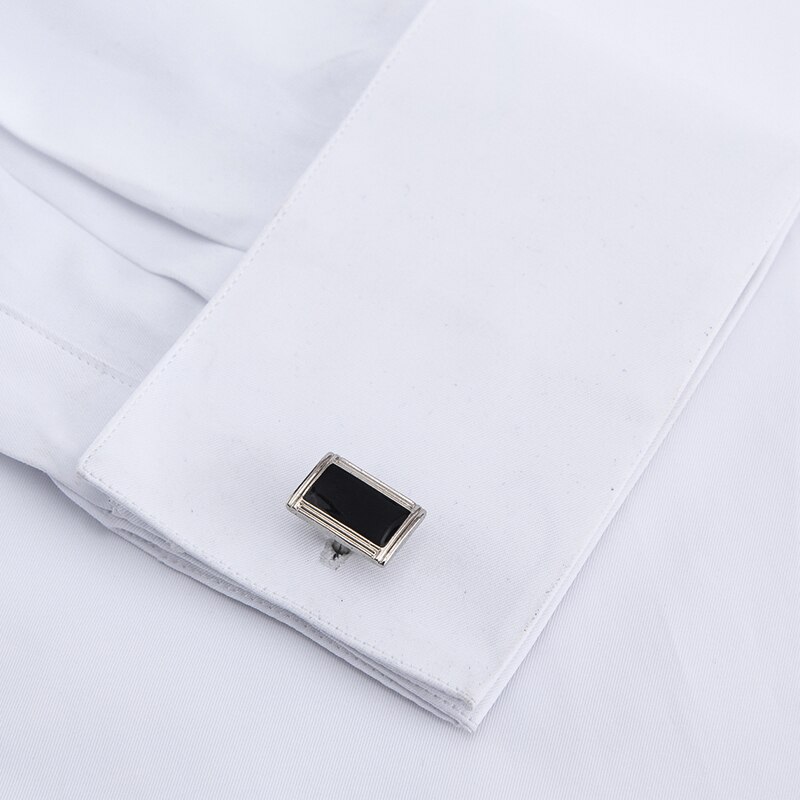 Männer Klassische Französisch Manschette Kleid Hemd Abgedeckt Knopfleiste Langarm Rauchen Männlichen Hemden mit Manschettenknöpfe Keine Tasche Büro Arbeiten weiß