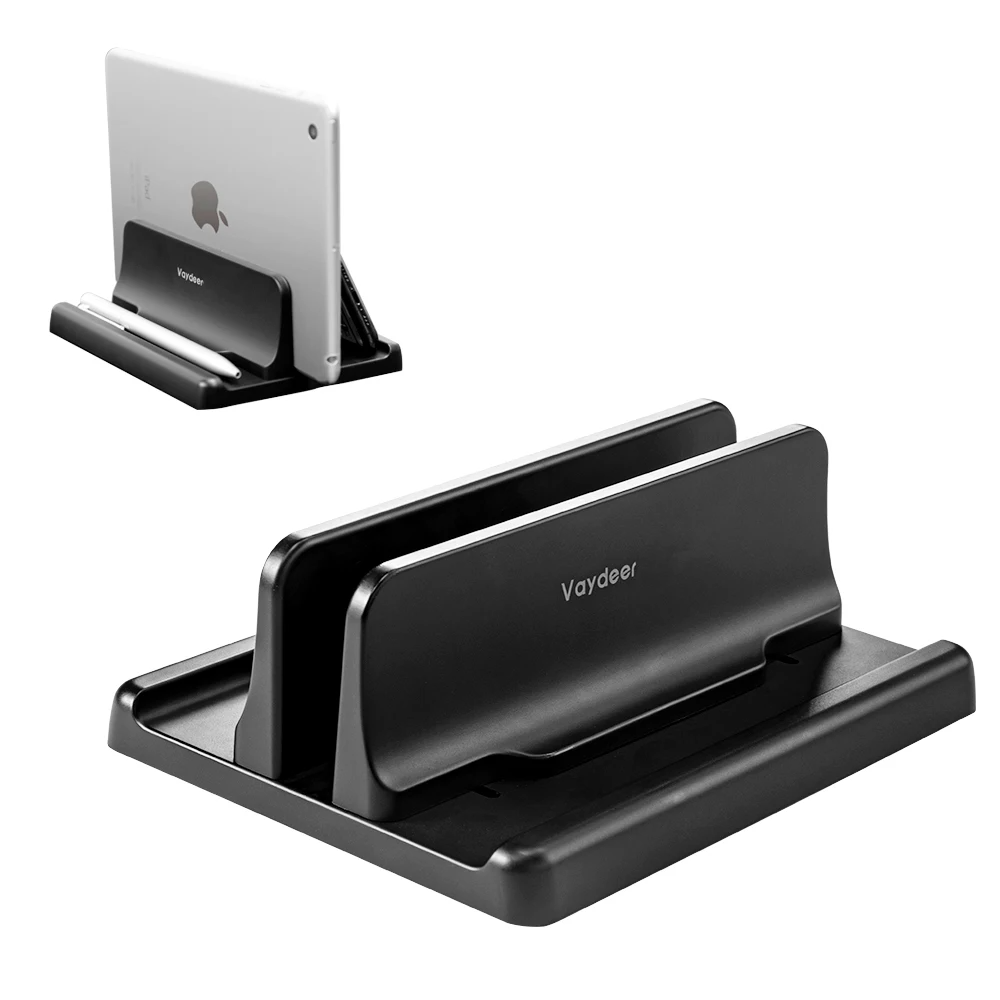 Vertikal bærbar stativ i plastik, bærbar macbook/tablet/telefonholder, justerbar stationær bærbar dock, pladsbesparende tilbehør - vaydeer