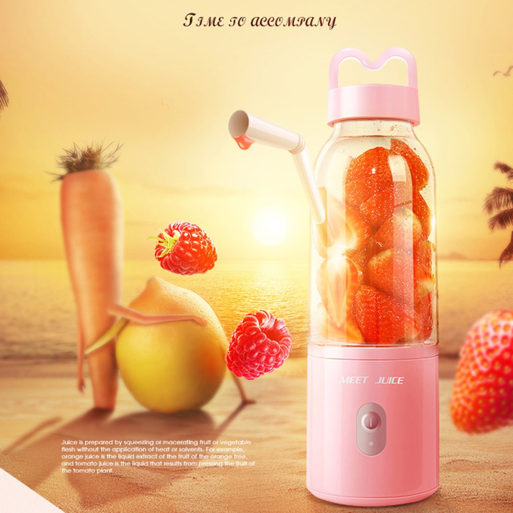 Draagbare oplaadbare / elektrische blender sapcentrifuge mixer blenders fruitpers voedsel usb maker snelle sapblender: Rood