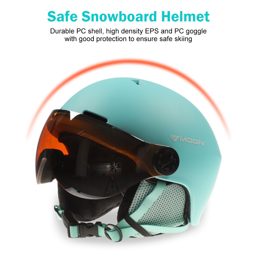 Men Women Ski Snowboard Helmet PC+EPS Earmuff Goggle Safety Skiing Helmet Skiing Snow Sports Snowboard Helmet