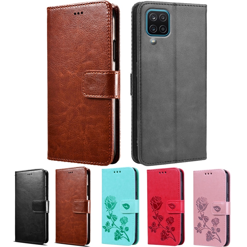 Funda abatible para Samsung Galaxy A12, Funda de cuero PU con billetera, Capa magnética para Samsung A12 SM-A125F, funda protectora para teléfono