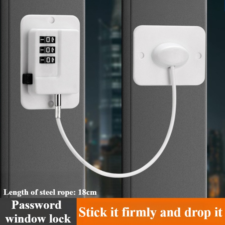Fechadura de segurança infantil, trava dupla sem perfuração, limitador de janela, alumínio, porta, janela, fechaduras de segurança: Outros