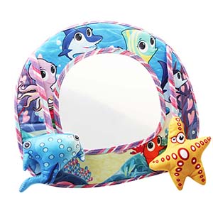 Dadaism Cartoon Baby Mirror Back Seat Baby Rear Facing Easy View Mirror Infant Care Square Safety: ocean