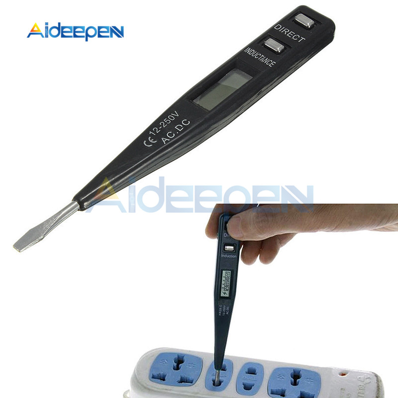 AC DC 12 V-240 V Voltage Tester Pen Lcd-scherm Digitale AC/DC Voltage Detector Sensor Elektrische indicator Voltage Meter