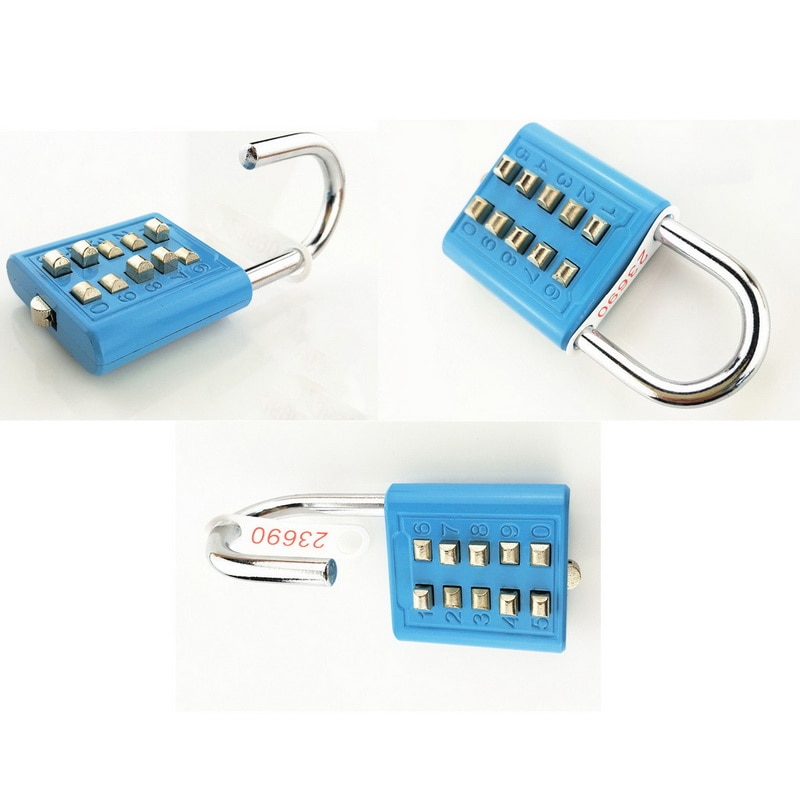 10 Digit Push Button Password Lock Chrome Plated Anti-theft Combination Padlock Push Password Locking Mechanism for Locker etc