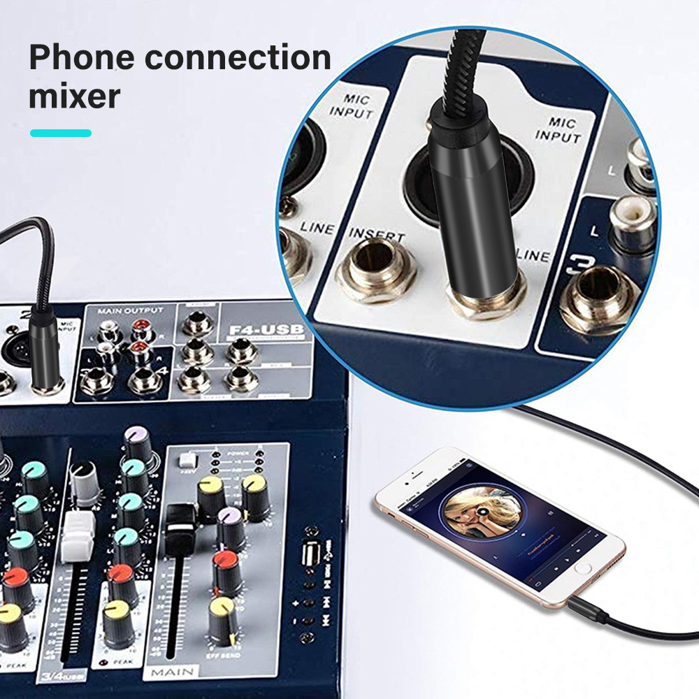 6.35 mm To 3.5 mm Jack Aux Cable For Electronic keyboard Drum Guitar Mixer Audio Connector Hifi Stereo Sound Adapte