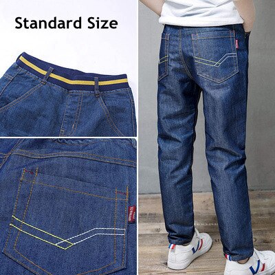 Jongens jeans lente kinderen losse denim broeken katoenen peuter baby denim broek effen kleur kleding 4-16 jaar: Standaard broek o / 10