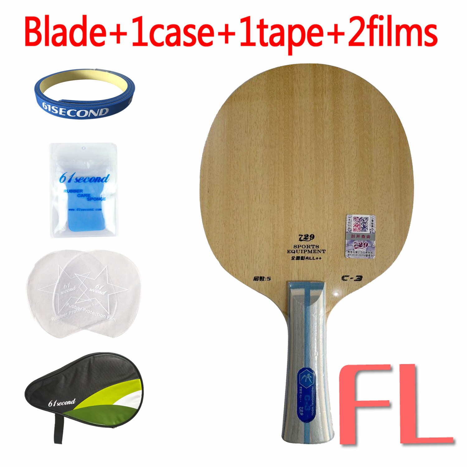 Lame de Tennis de Table en bois pour raquette de ping-pong rtc 729, Friendship C-3 C3 C 3: FL with HM case