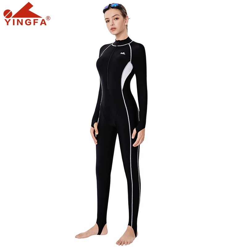 Yingfa-traje de baño de una pieza para mujer, protector solar, de manga larga, para bucear, surf, esnórquel, Medusa
