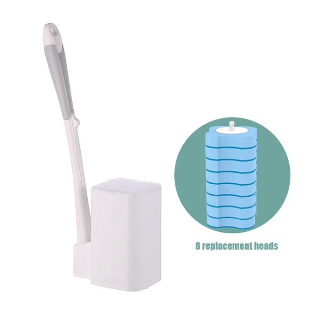 Jednorazowa szczotka robić wc z szczotka wymienna głowica ścienna szczotka robić czyszczenia z płyn czyszczący robić czyszczenia łazienki: C biały 8 brush głowa