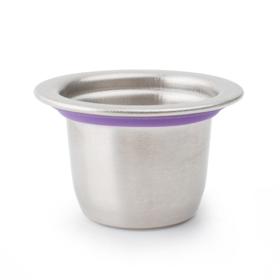 stainless steel capsule fit for nespresso refillable resuable coffee machine cup pod purple ring: 1 cup