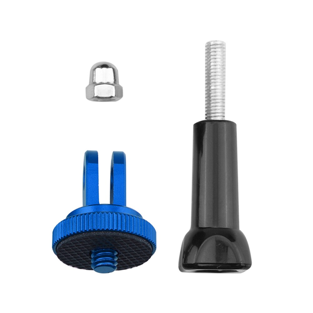 Adattatore per vite da 1/4 pollici con attacco in lega di alluminio per Action Camera per connettore Insta 360 ONE X2/X treppiede per Selfie: Blue Color