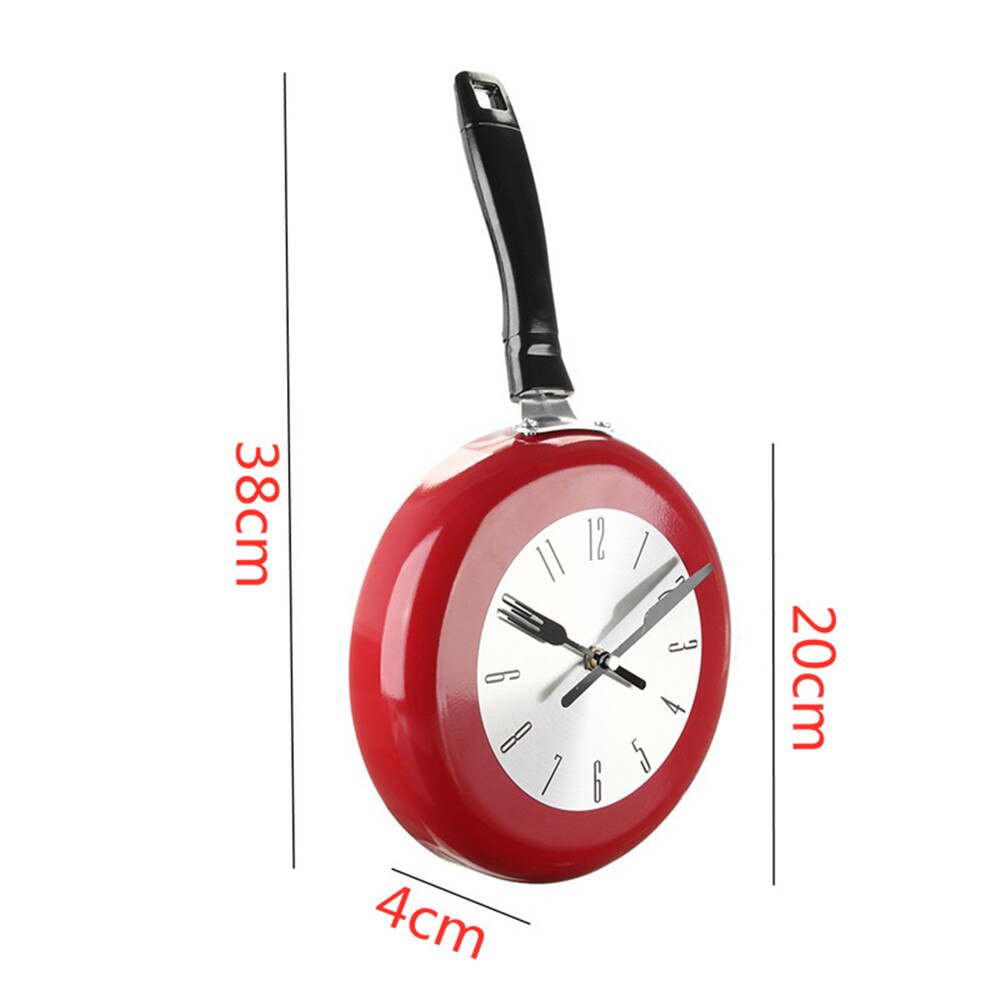koekenpan wandklok metalen keuken wandklok thuis horloge decoratieve kunst muur horloge klok