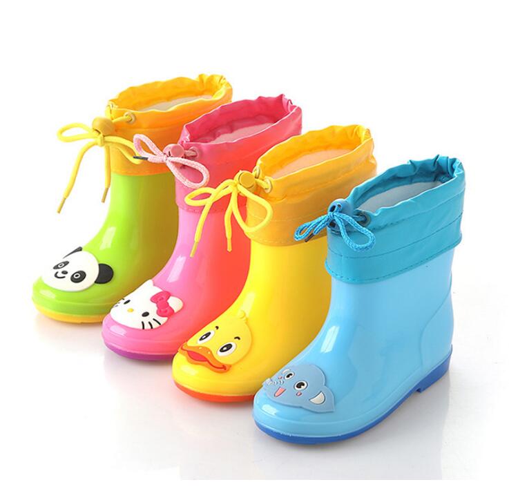 2018New Lente Rubber Laarzen Kinderen Laarzen Voor Meisjes Jongens Kids Cartoon Regenlaarzen Snoep Kleur Antislip Regenlaars Waterdichte Schoenen