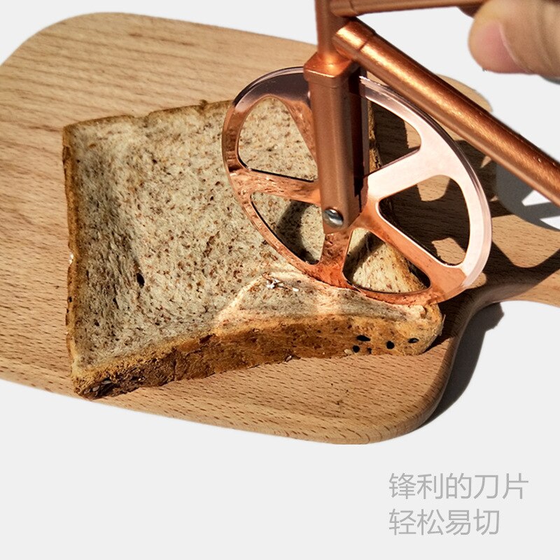 Bicycle Pizza Cutter Wheel Non-stick Dual Cutting Wheels Stainless Steel Bike Pizza Slicer for Pizza Vacation
