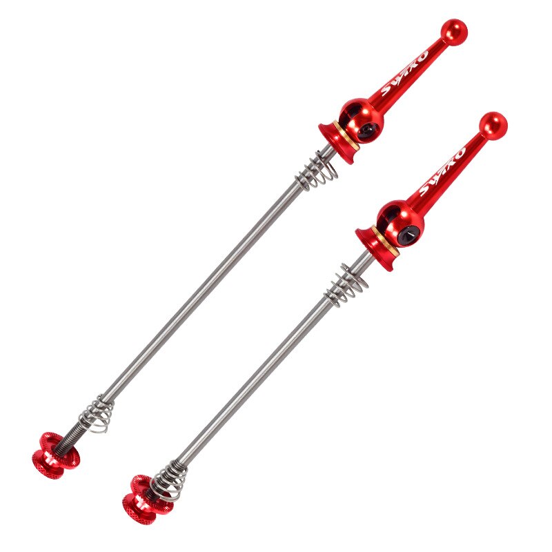 Pinchos para bicicleta de carretera, accesorios de liberación rápida de aleación de titanio, palanca de liberación rápida: Rojo