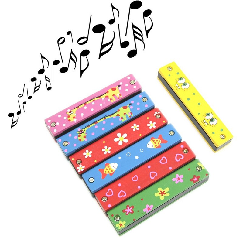 Houten Geschilderde Harmonica Kinderen Kids Musical Instrument Educatief Muziek Speelgoed