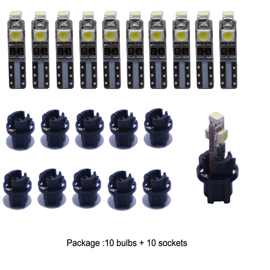 T5 37 74 żarówka doprowadziło z podstawą klinową 3/8 "PC74 PC37 PC118 deska rozdzielcza tablica przyrządów miernik grupa światło Pakiet 10