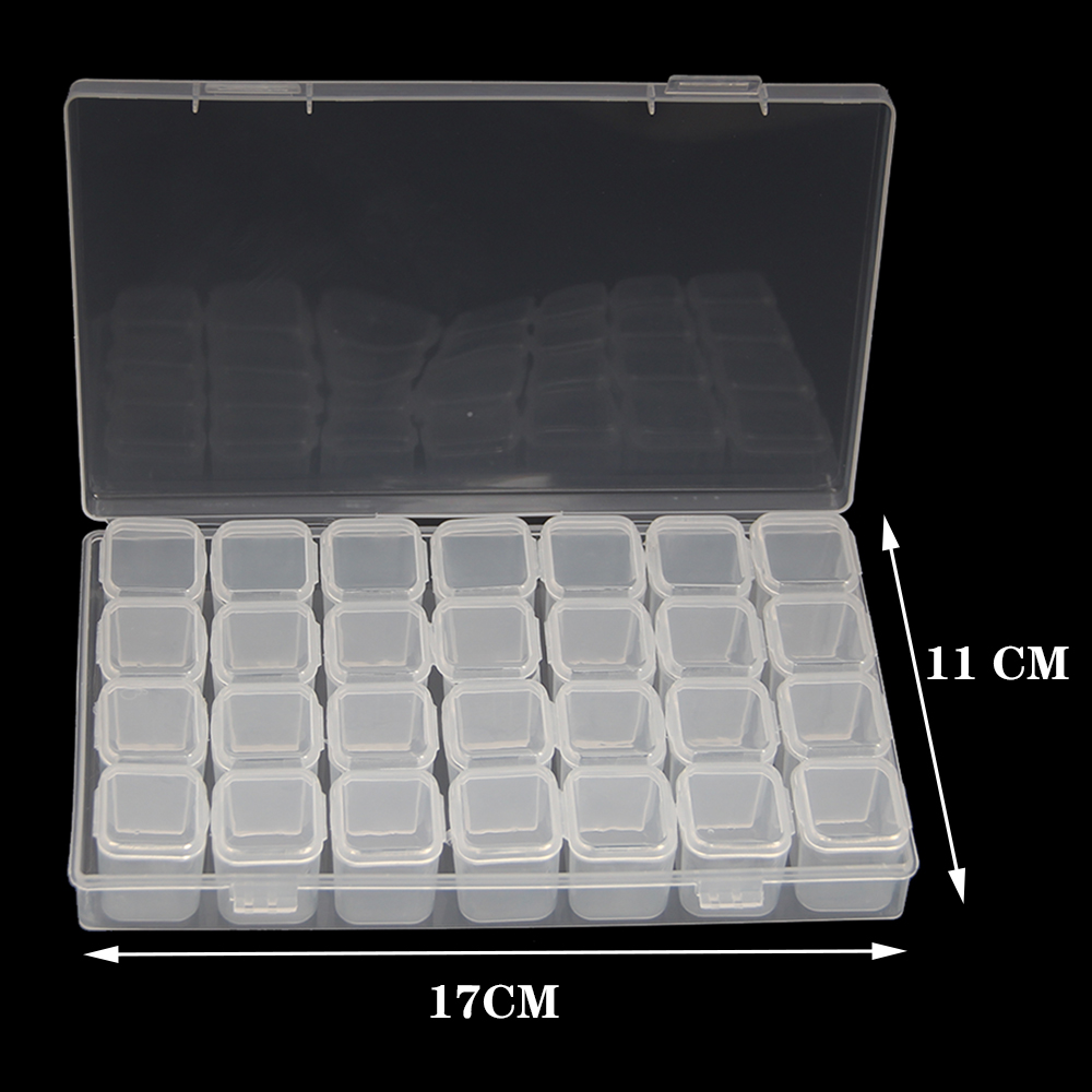 28/56/112Grids Diamond Nail Art Rhinestone Container Organizer Mosaic Embroidery Accessories Tools Bead Container Storage Box