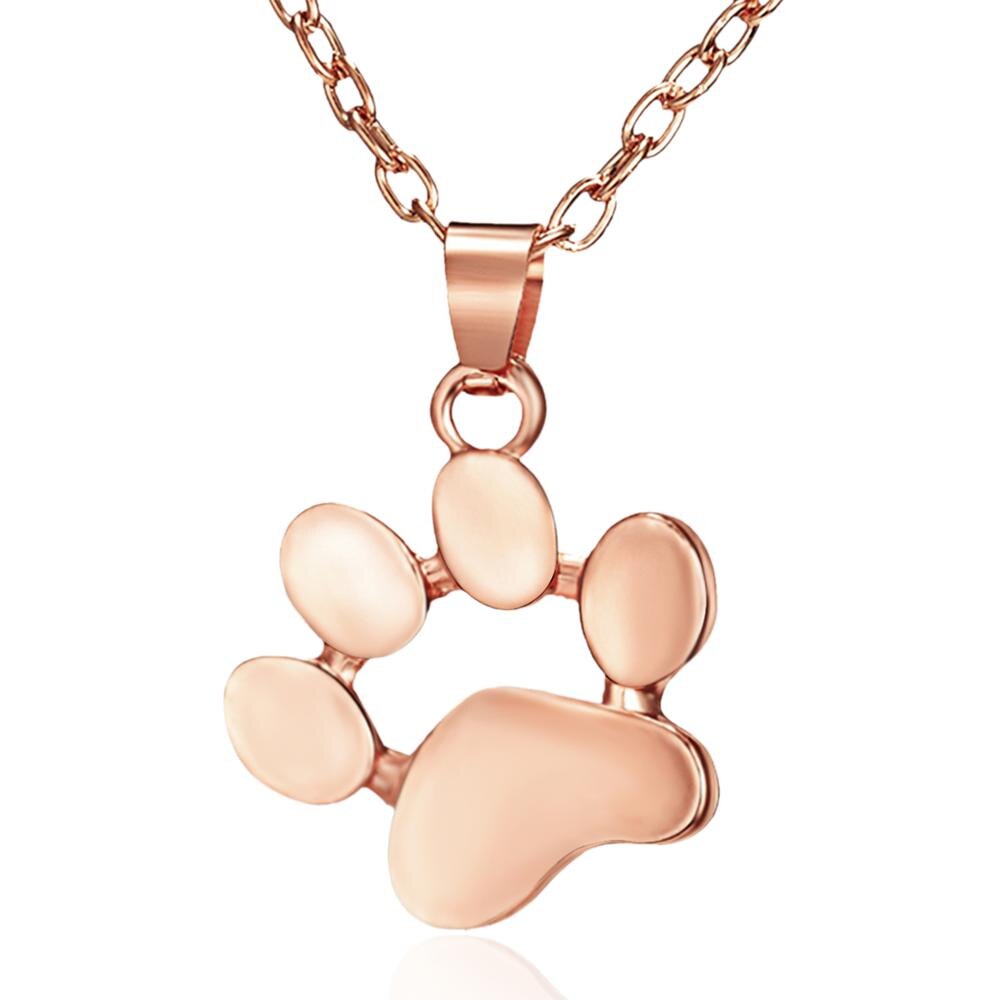 Gold Rose Gold Silber Farbe Niedlichen Hund Pfote Hohl Katze Pfote Mit Herz Anhänger Schlüsselbein Kette Halskette Weibliche Süße Schmuck: NC18Y0120-2