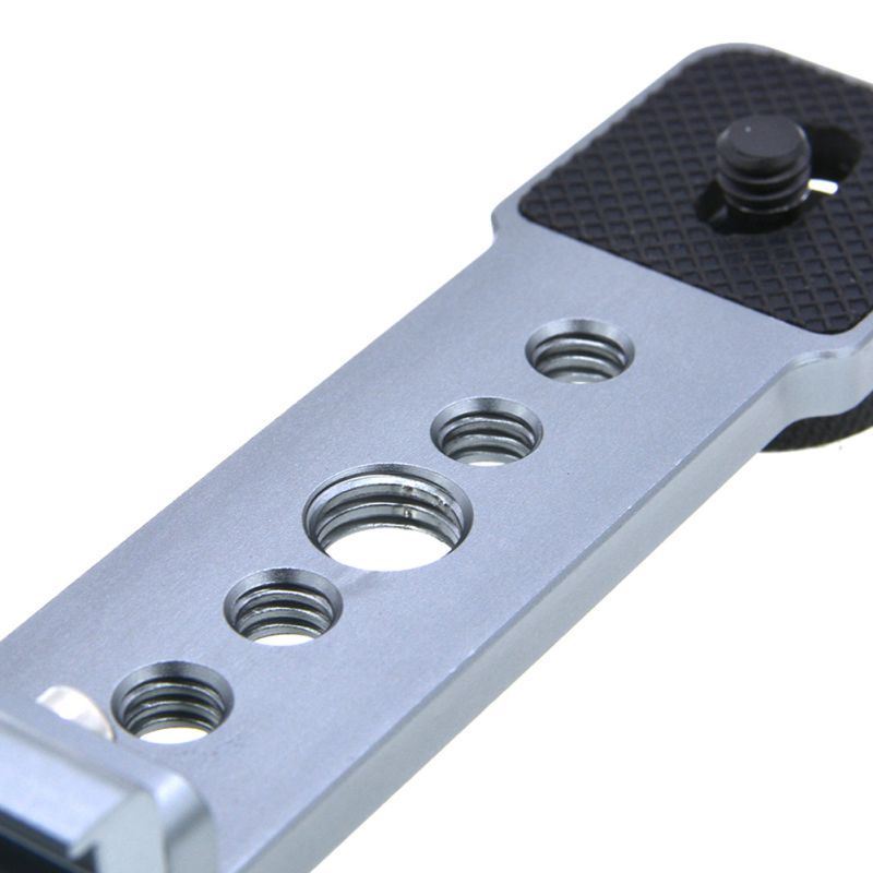 Cold Shoe Mount Bracket Dual - Aluminum Alloy Extension Bar With 1/4 Thread Camera Cold Shoe Mount