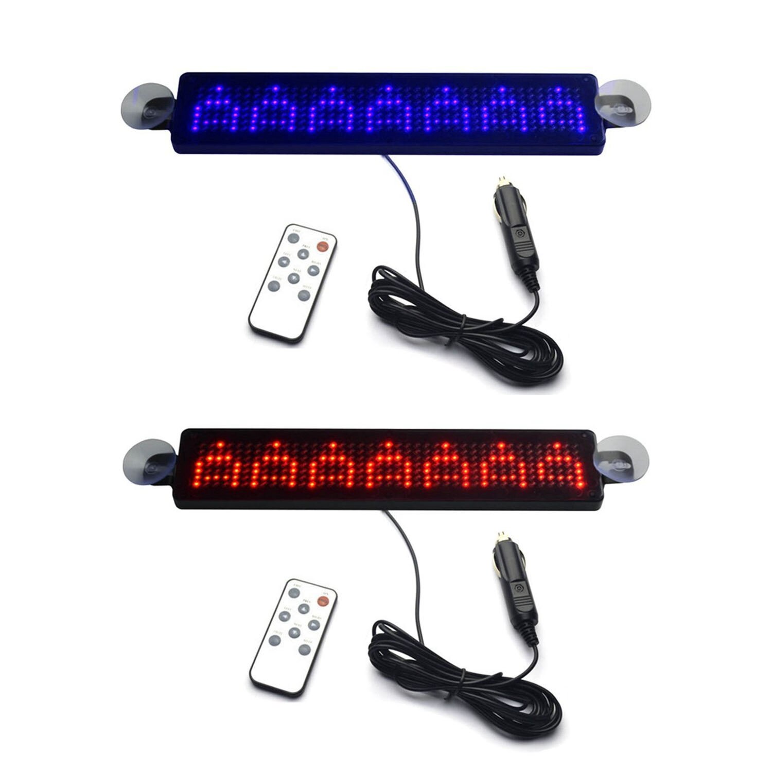 12V Auto Led Programmeerbare Message Sign Scrollen Display Board Met Afstandsbediening (Rood)