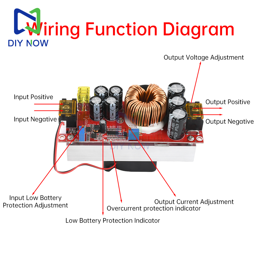 1800W 40A Boost Power Module 1200W 20A DC-DC Boost Converter 10-60V to 12-90V Adjustable Voltage Converter