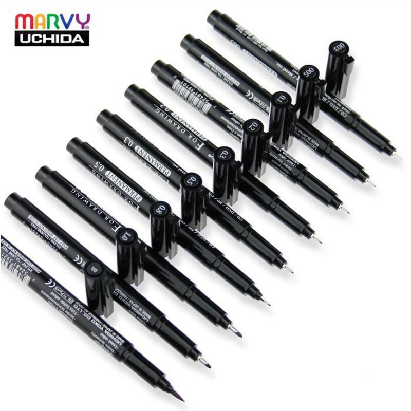 MARVY Pigma Micron – stylo fin à base d&#39;huile, 1 pièce, encre noire, étanche, marqueurs d&#39;art, pour Dessin, Manga, croquis