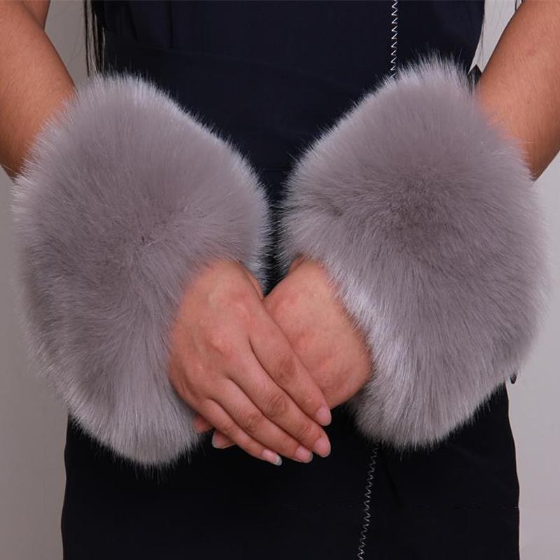 Manchettes élastiques en fausse fourrure pour femme, accessoires de vêtements chauds d&#39;hiver en peluche: 07