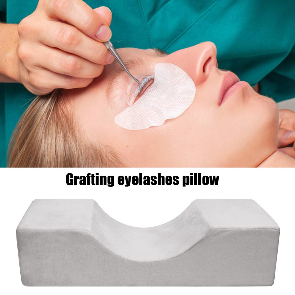 Oreiller de faux-cils en mousse à mémoire de forme, doux, Support de cou, appui-tête plat, étui d&#39;extension de cils, outil de beauté pour Salon de maquillage