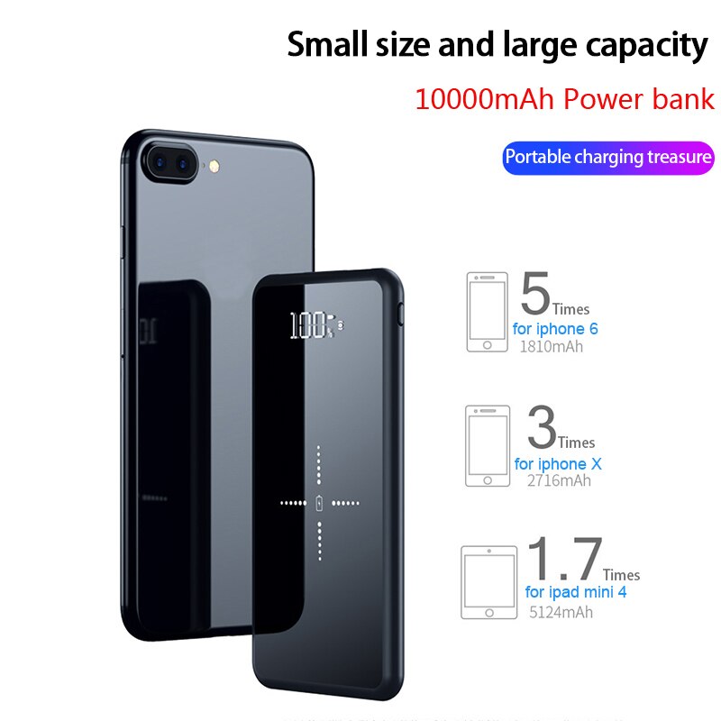 Qi batterie externe sans fil 10000mAh Chargeur De Batterie Portable pour iPhone X XR 8 Plus batterie externe Chargeur pour Samsung S10 plus S9 S8