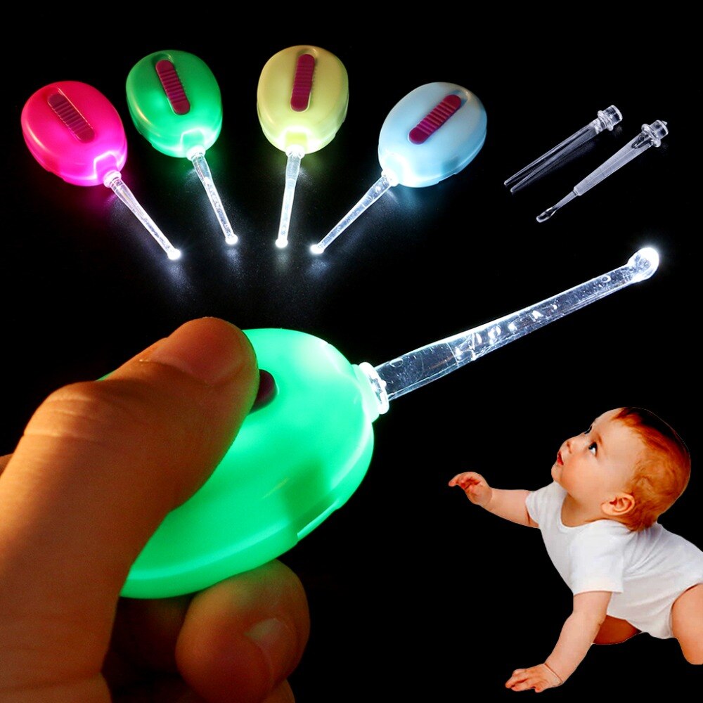 Ørepind lysende ørevoks babypleje pleje børn børn renere multifunktionel lommelygte fjerner sikkerhedspincet vælger