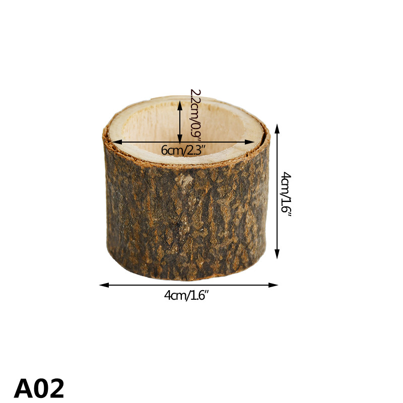 Retro Rustic Wedding Centerpieces Candle Decor Wooden Candle Holder Base Christmas Birthday Table Tea Light Candle Decor: A02