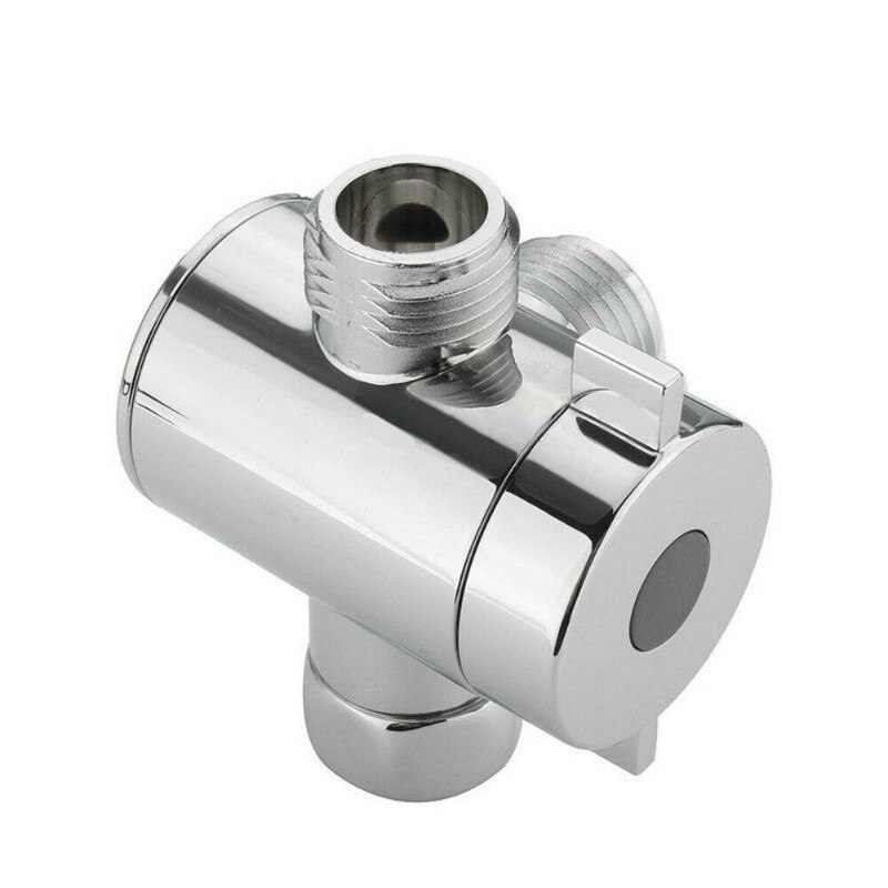 Universal 1/2 Inch Three Way T-adapter Valve Fitting Tee Connector For Toilet Bidet Shower Head Diverter Valve ABS Chrome