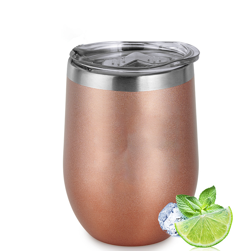 Roestvrijstalen Wijnbekers, 12Oz Geïsoleerde Wijnbeker, Roestvrijstalen Steelloze Wijnbekers Met Deksels Voor Koffie, Wijn: Chocolade