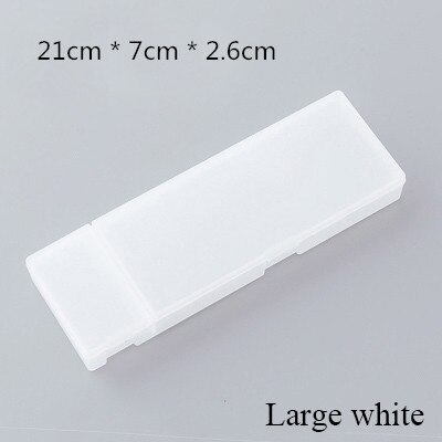 Cute Kawaii Simple Transparent PP Plastic Pencil Case Lovely Pen Box For Kids Office School Supplies Materials Student: Large white