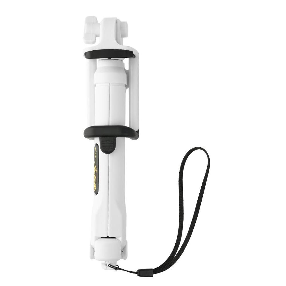 Trådløs selfie stick  bt 4.0 fjernudløser håndholdt mobiltelefon selfie stick monopod stativ holder til ios android smartphones: Hvid