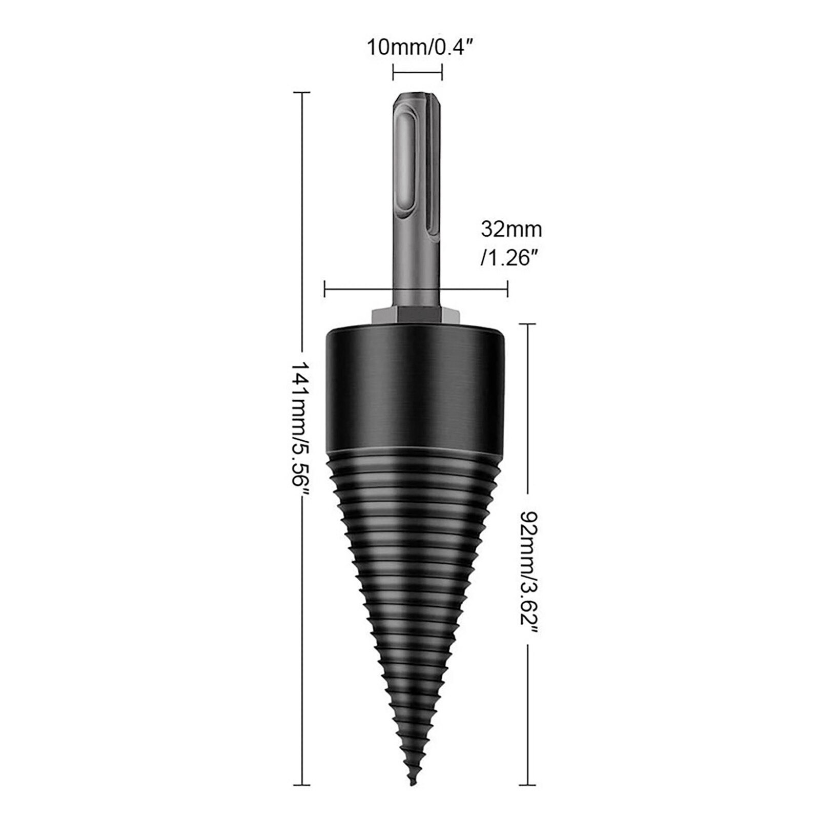 F # Brandhout Machine Boor Hout Ruimer Punch Beetje Voor Split Hout Kegel-Boren Tool Handig Moeiteloos Brandhout Boor bit Tool: B