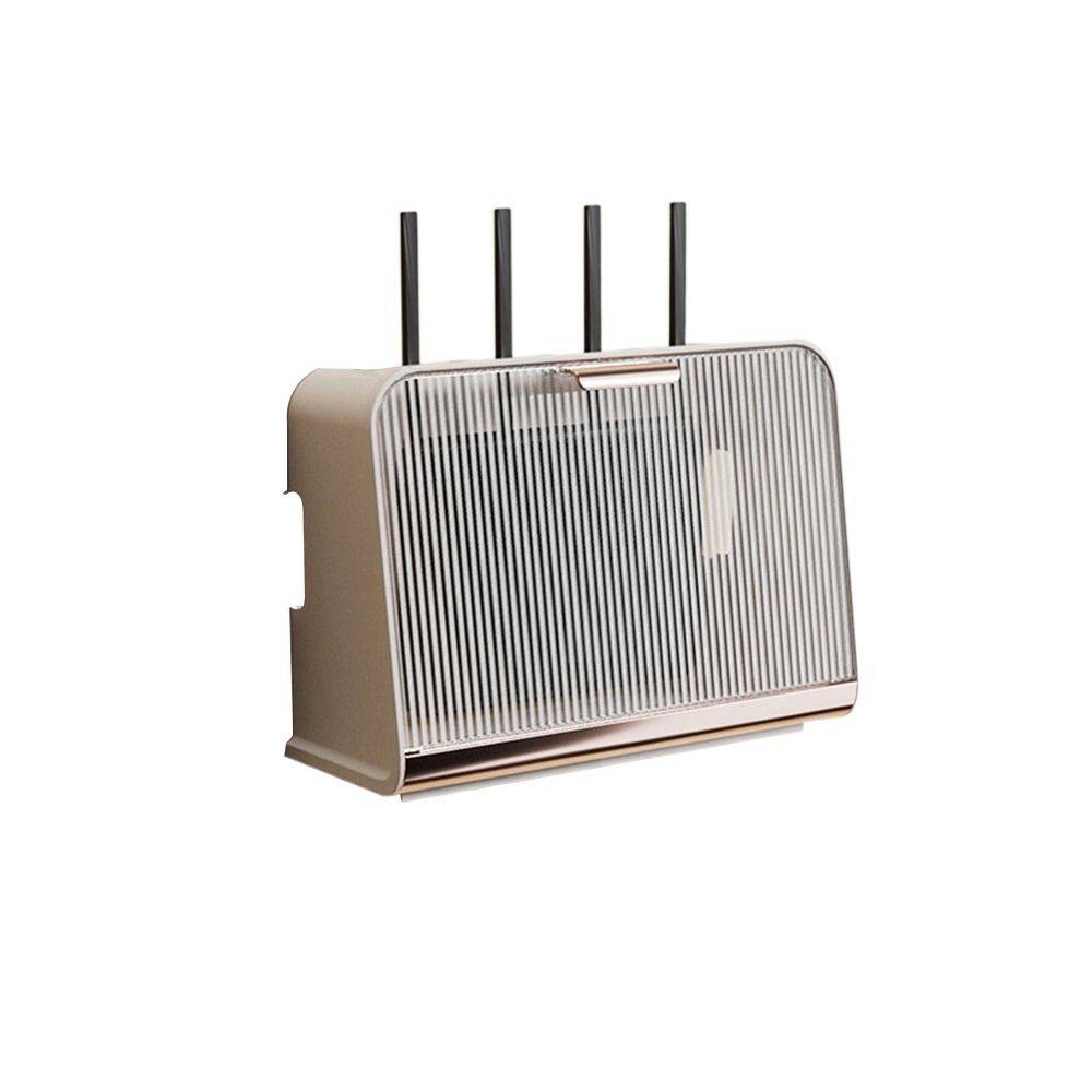 Plastic Wifi Router Storage Box No Punching Large Capacity Plug Board Storage Box Dustproof Wall Mounted: M / Pink