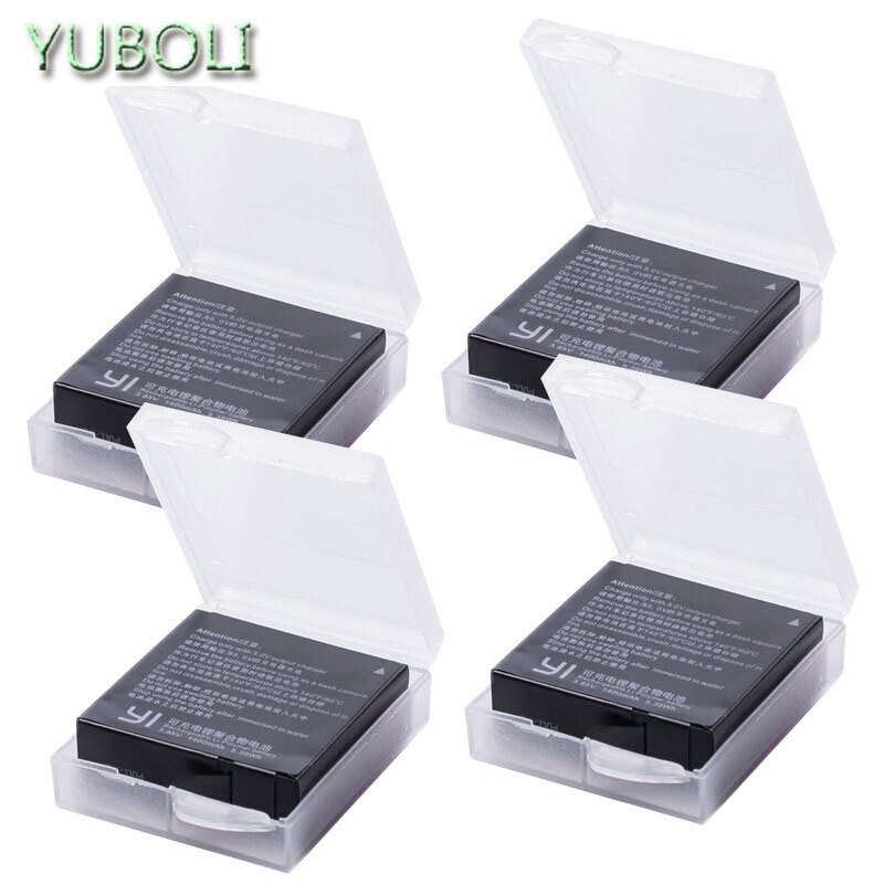 Xiaomi Yi-Batería de 1400mAh + cargador USB de 3 vías para yi, Xiaomi Yi, cámara de acción, versión internacional: 4 batteries