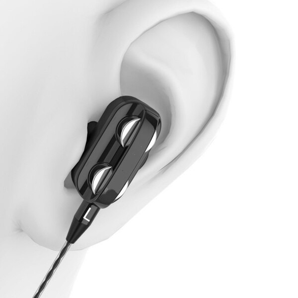 Newest 6D Stereo 3.5mm Wired Earphone Headphones With Microphone Dual Driver Phone Earphones In Ear Phones Auriculares