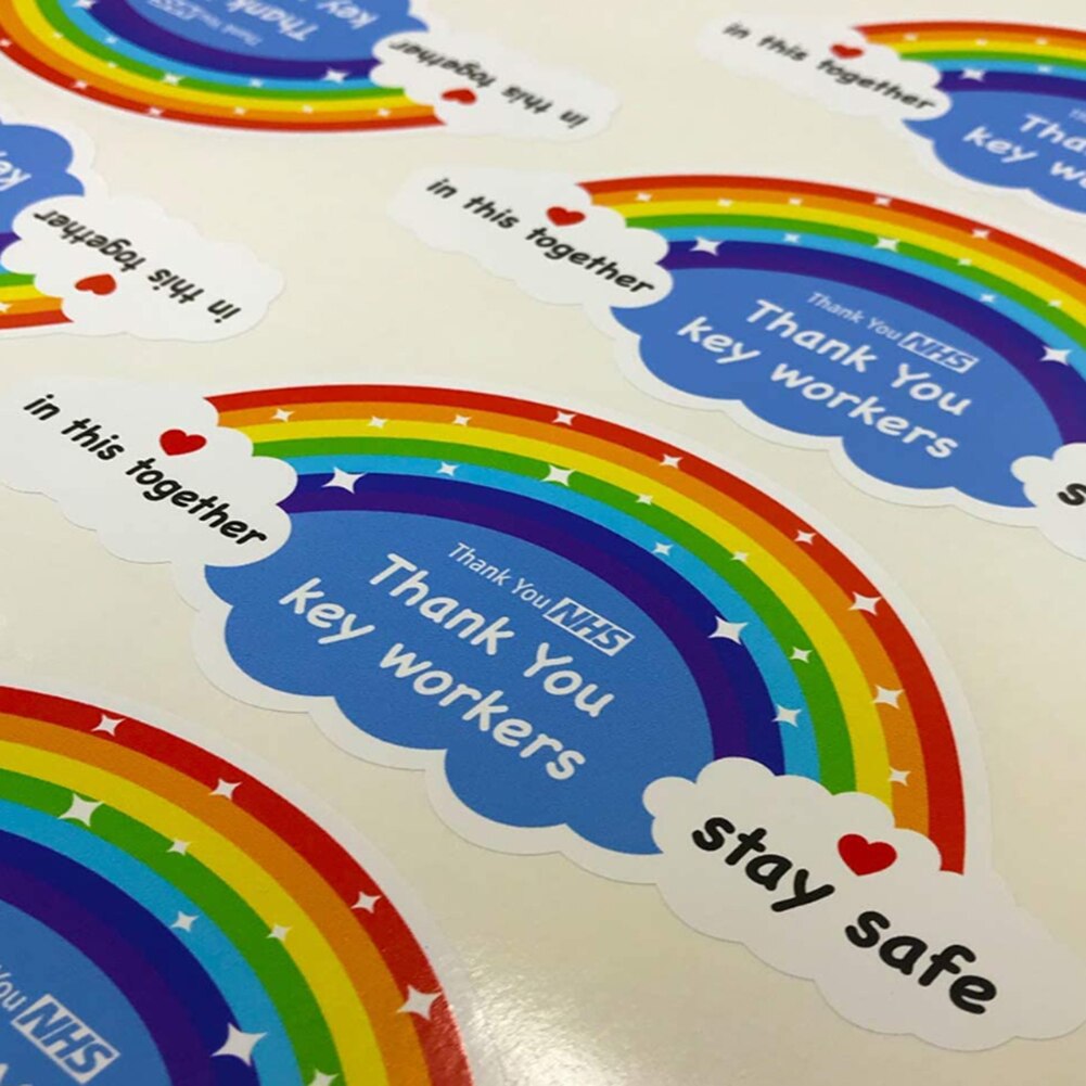 Vinyl Stickers Rainbow Waterproof Anti-fading Stickers For Window Car Taxi Van Shop Notebook