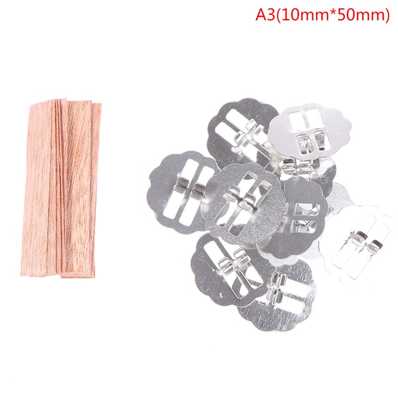 10Pcs 8Mm 10Mm 15Mm Houten Kaarsen Wieken Met Onderhouder Tab Lont Core Diy Kaars Maken Levert parffin Wax Accessoires: 3