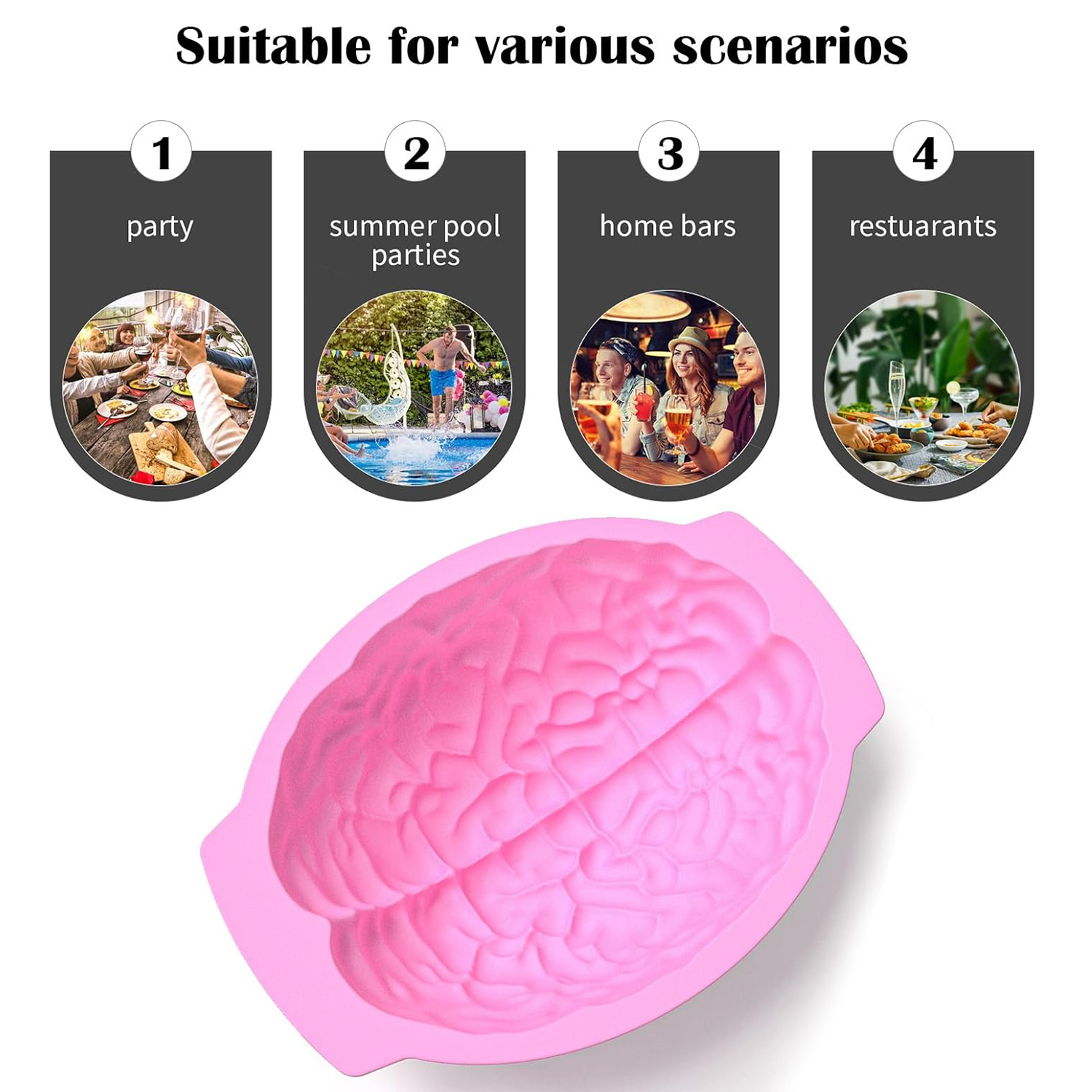 3D mózg ciasto forma silikon Halloween mózg ciasto forma Halloween pieczenie patelnia z forma ludzie mózg ciasto żywica epoksydowa żywica ciasto dekoracje