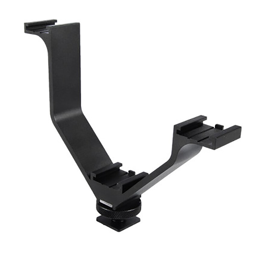 Aluminium Alloy 12.5cm V-Shape 3 Universal Cold Shoe Mount Bracket for LED Video Light, Microphone, Monitor, Flash, 1/4 Screw